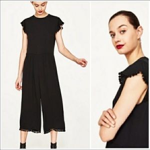 Zara Pom Pom Jumpsuit - Black XS